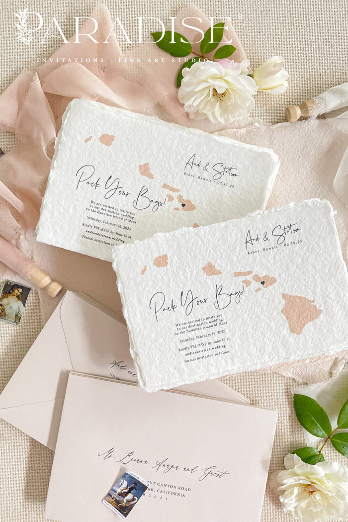 Giorgia Handmade Paper Save the Date Cards