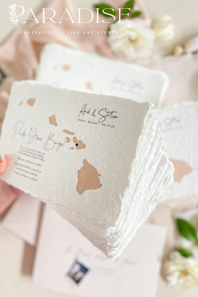 Giorgia Handmade Paper Save the Date Cards