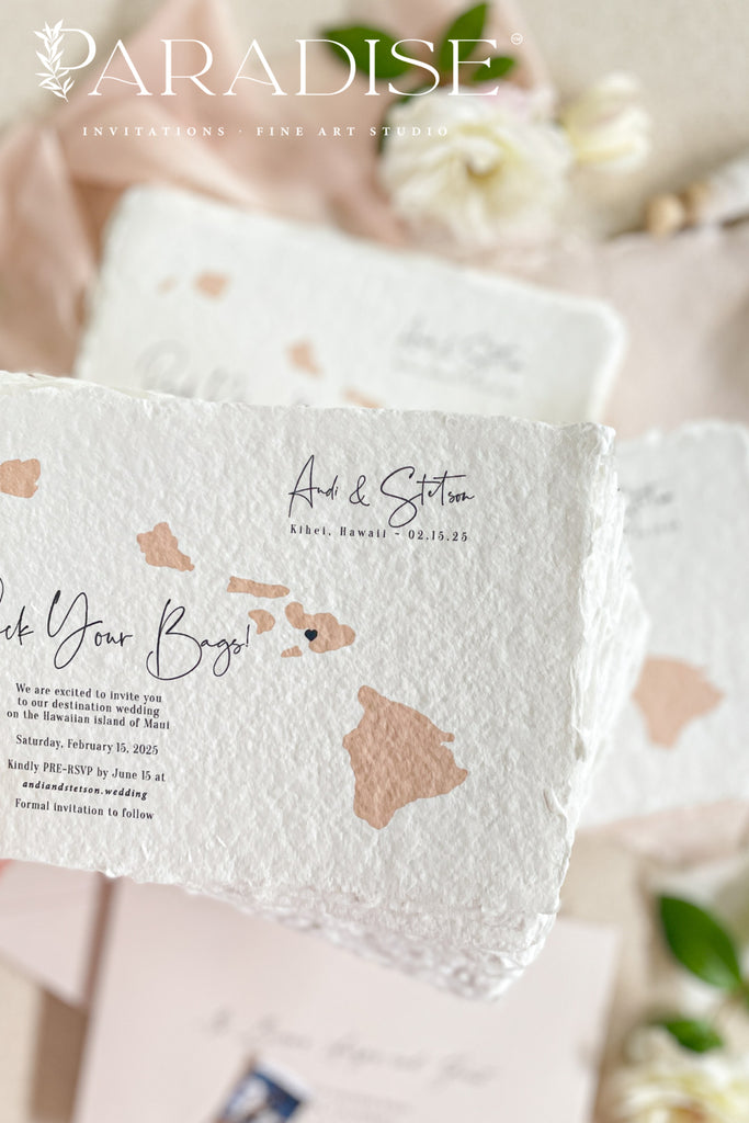 Giorgia Handmade Paper Save the Date Cards