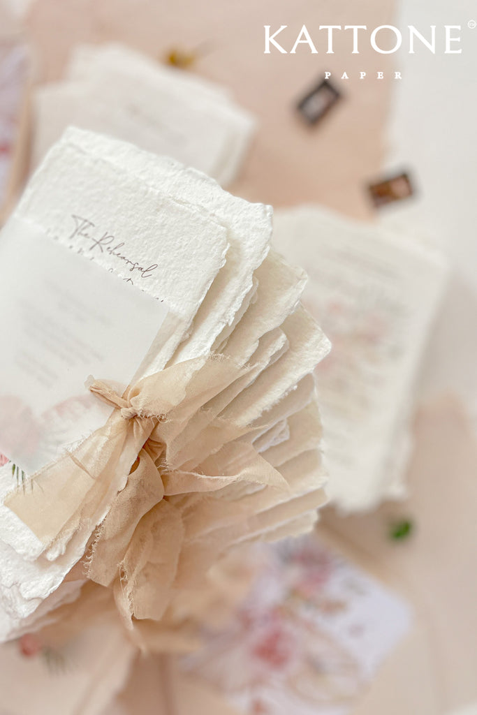 Keilani Handmade Paper Wedding Invitation Suite