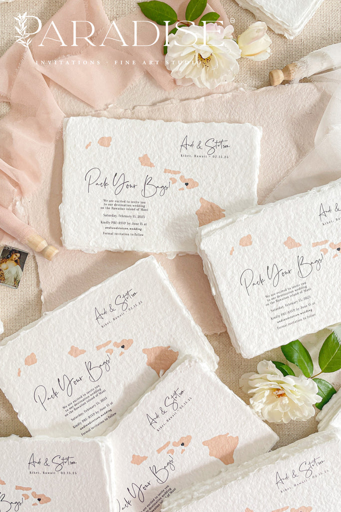 Giorgia Handmade Paper Save the Date Cards