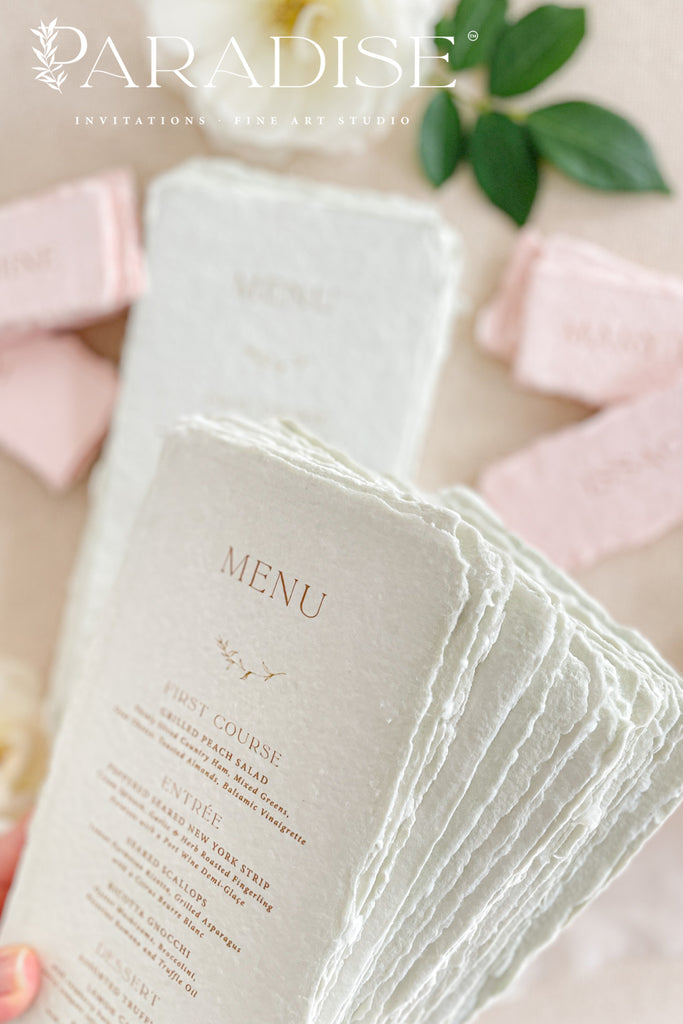 Maia Handmade Paper Wedding Menus