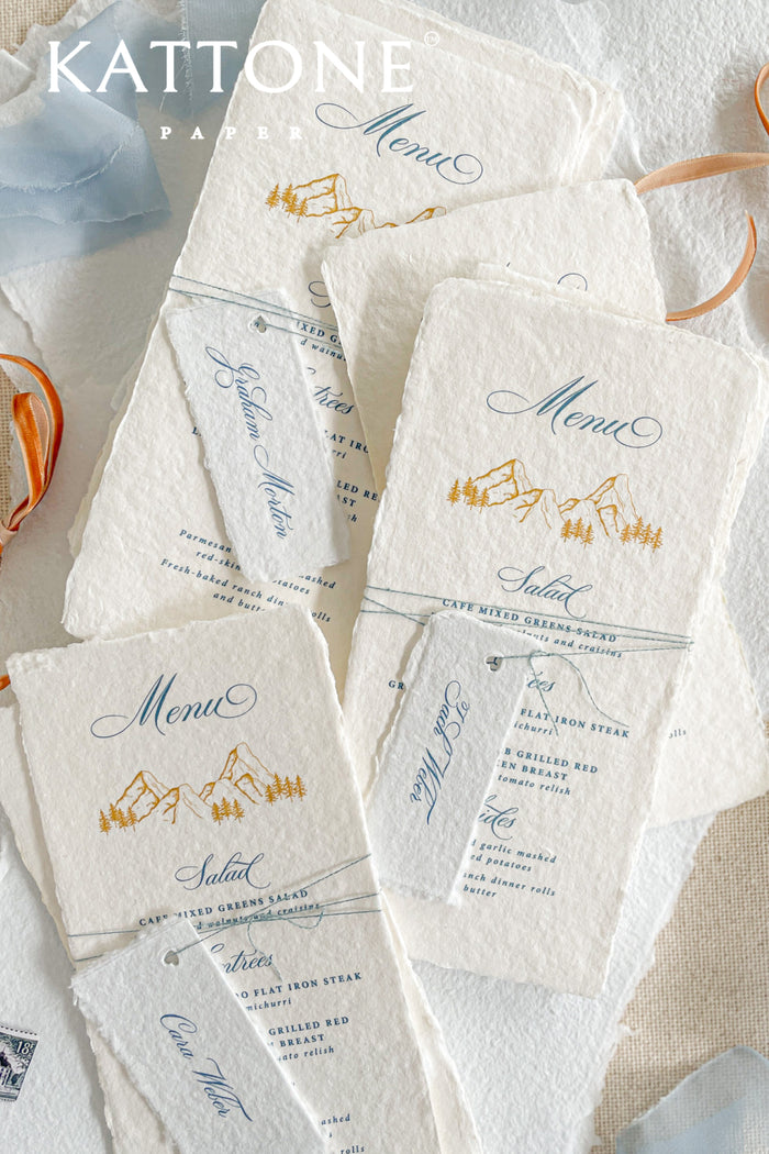 Shaila Handmade Paper Wedding Menus