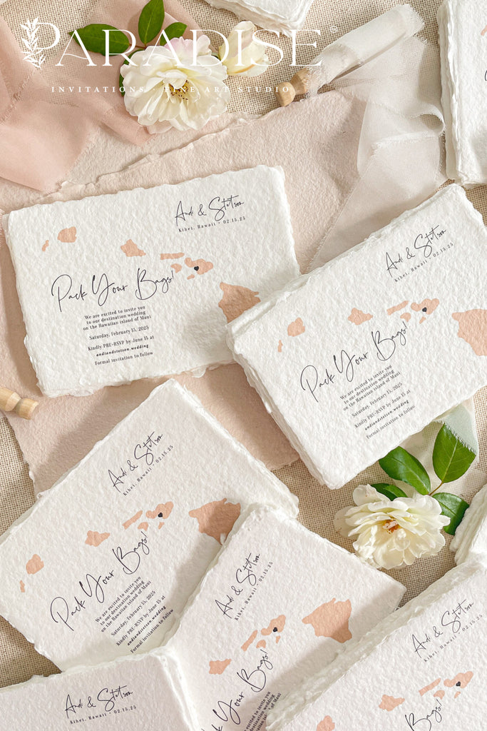 Giorgia Handmade Paper Save the Date Cards