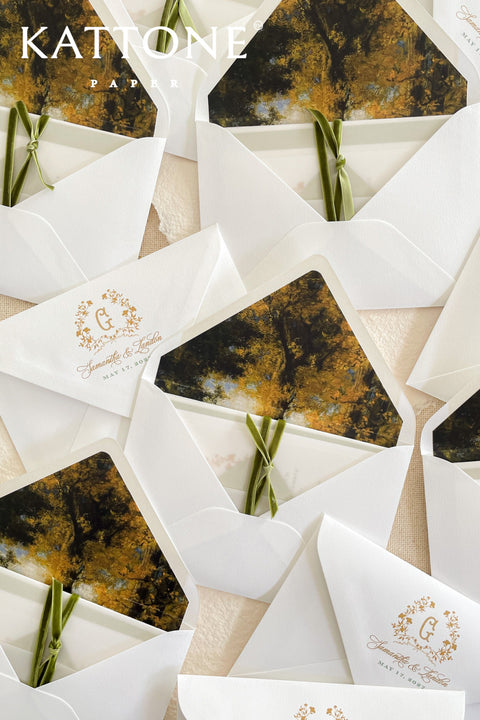 Stack of white envelopes with printed addresses and liners visible, emphasizing clean edges and consistent stationery quality.
