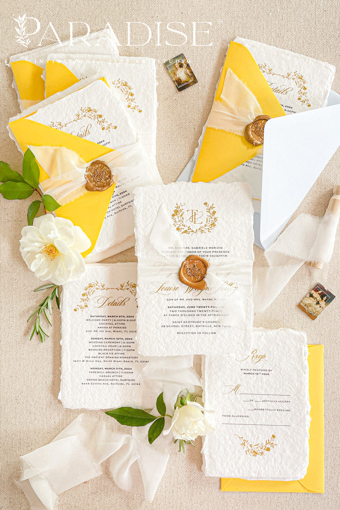 Rachel Handmade Paper Wedding Invitation Sets