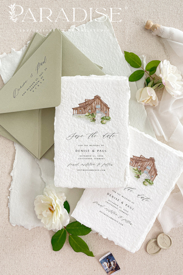 Rosetta Handmade Paper Save the Date Cards