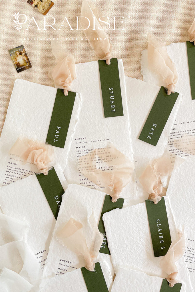 Jade Handmade Paper Wedding Menus