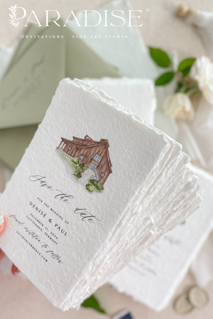 Rosetta Handmade Paper Save the Date Cards