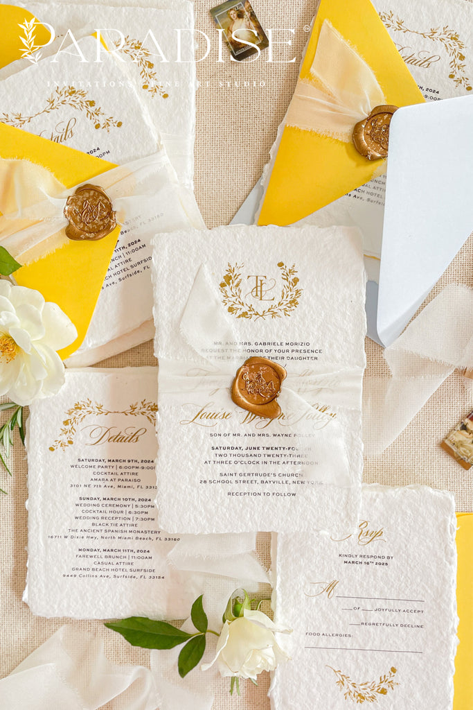 Rachel Handmade Paper Wedding Invitation Sets