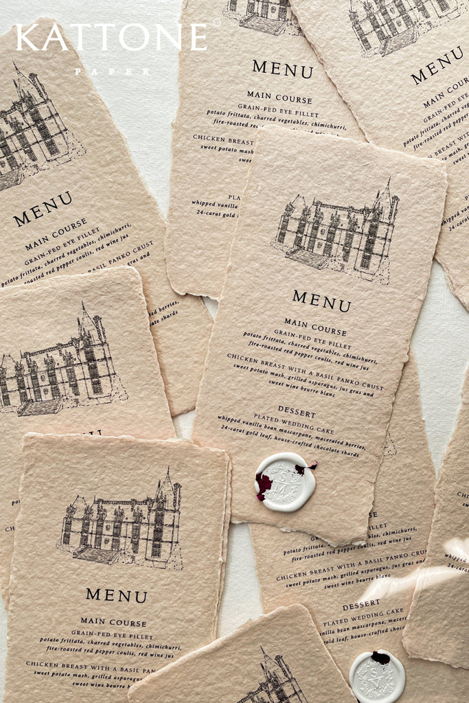 Christiane Handmade Paper Wedding Menus