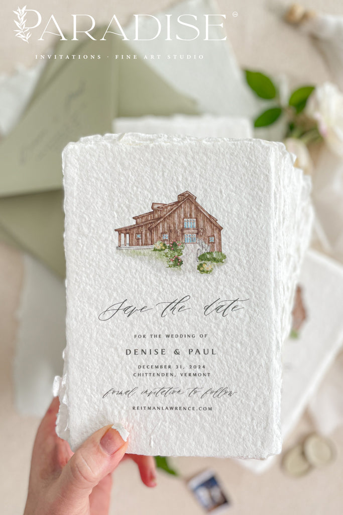 Rosetta Handmade Paper Save the Date Cards