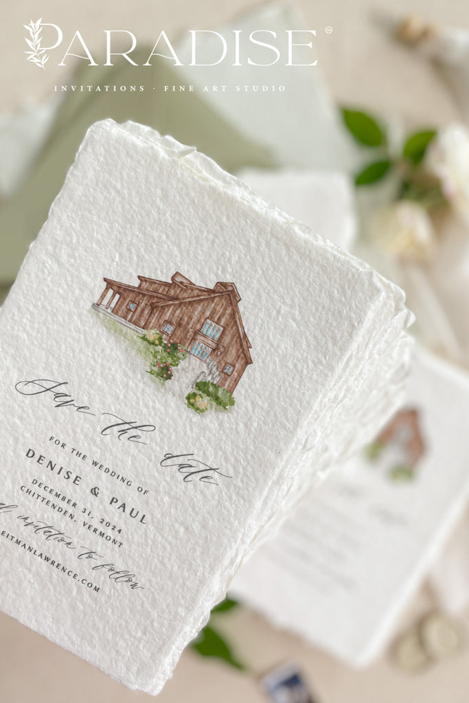 Rosetta Handmade Paper Save the Date Cards