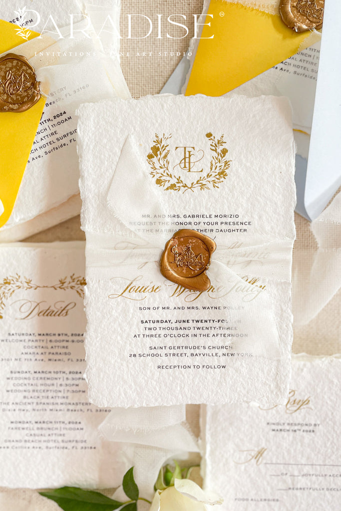 Rachel Handmade Paper Wedding Invitation Sets