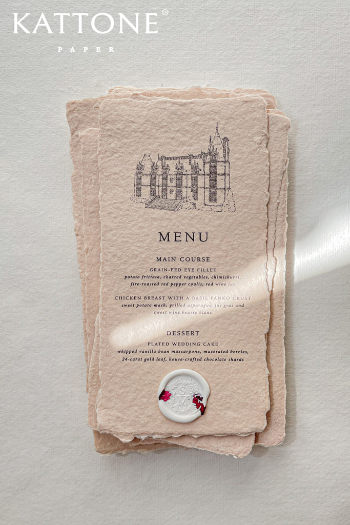 Christiane Handmade Paper Wedding Menus