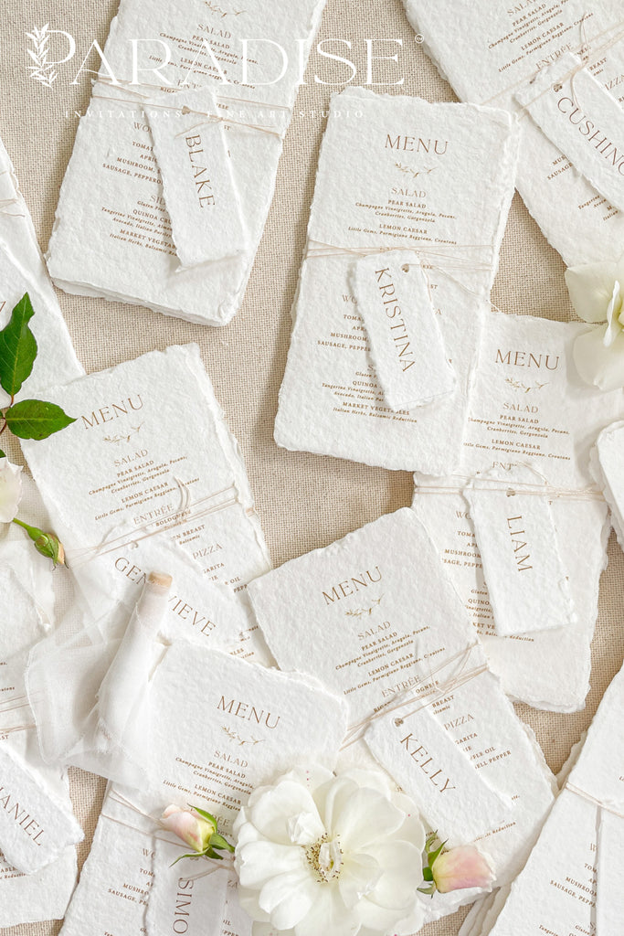 Halo Handmade Paper Wedding Menus