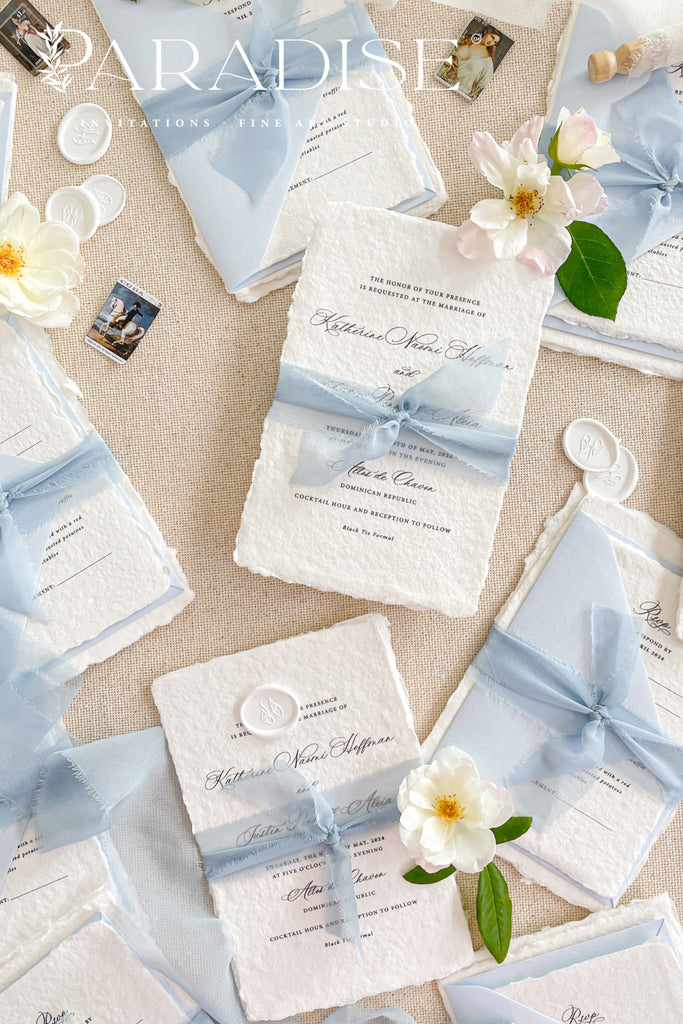 Loretta Handmade Paper Wedding Invitation Sets