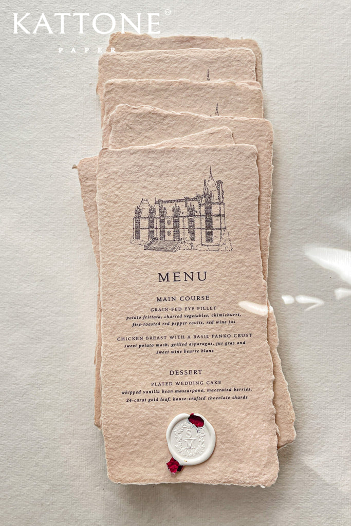 Christiane Handmade Paper Wedding Menus