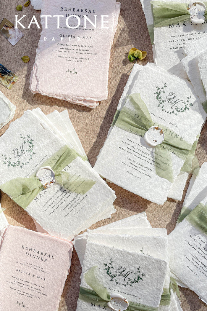 Baylin Handmade Paper Wedding Invitation Suite