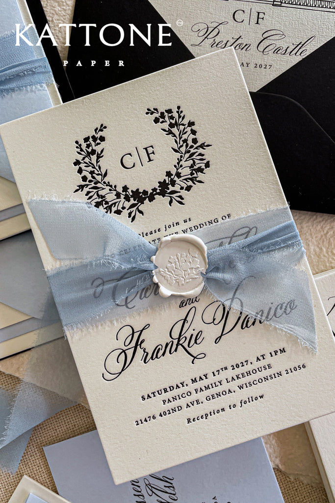 Amalfi Monogram Wedding Invitation Sets