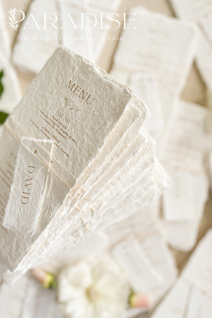 Halo Handmade Paper Wedding Menus