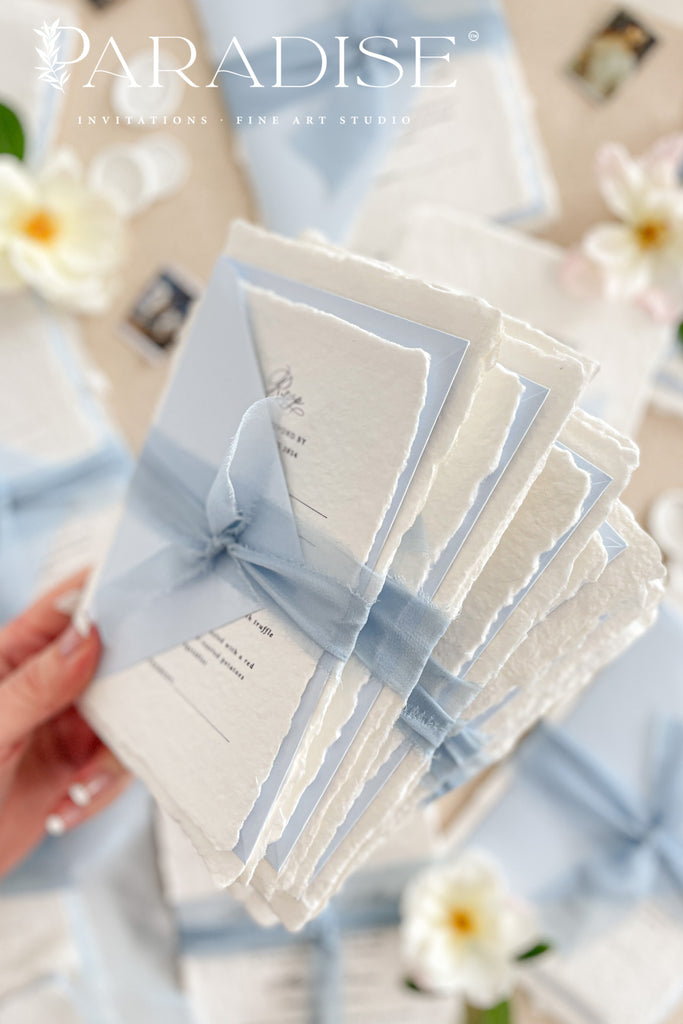 Loretta Handmade Paper Wedding Invitation Sets