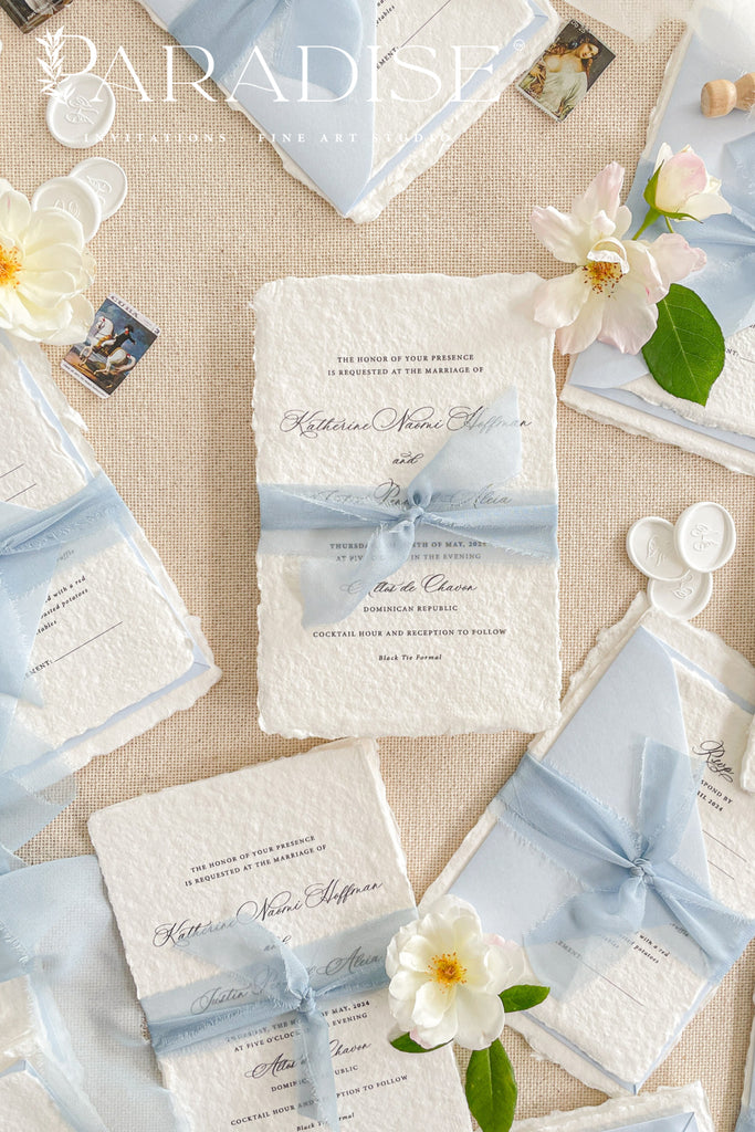 Loretta Handmade Paper Wedding Invitation Sets