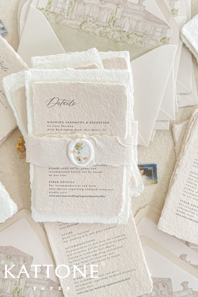 Maurizia Handmade Paper Wedding Invitation Sets