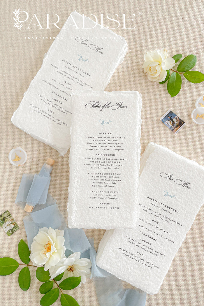 Ailani Handmade Paper Wedding Menus