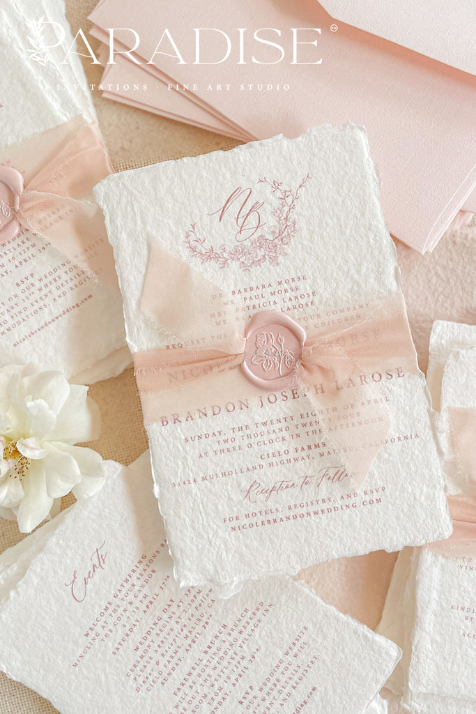 Sol Handmade Paper Wedding Invitation Sets