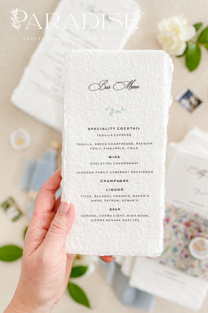 Ailani Handmade Paper Wedding Menus