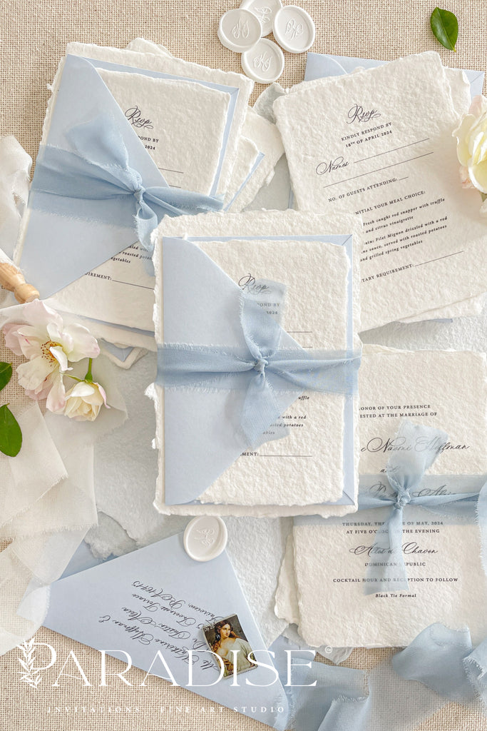 Loretta Handmade Paper Wedding Invitation Sets