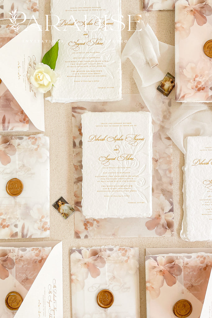 Amaya Handmade Paper Wedding Invitations