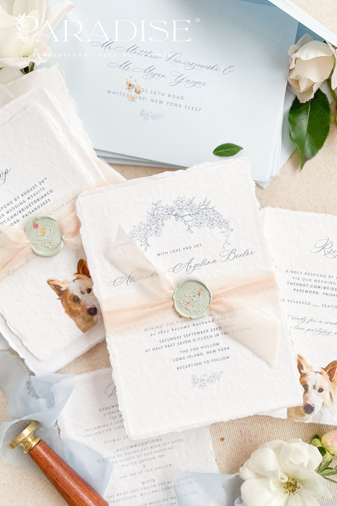 Elizabeth Handmade Paper Wedding Invitation Sets