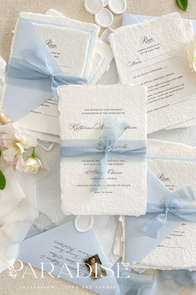 Loretta Handmade Paper Wedding Invitation Sets