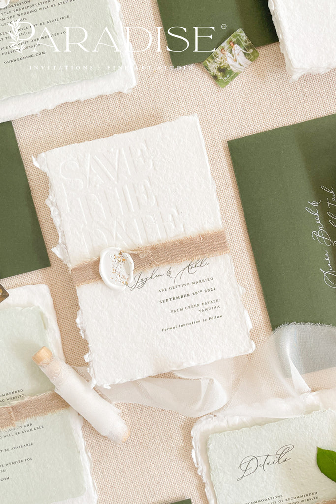 Mabel Handmade Paper Save the Date Cards