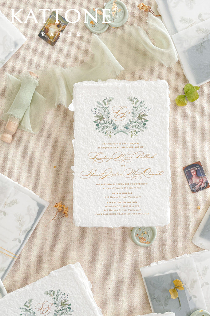 Neroly Handmade Paper Wedding Invitation Sets