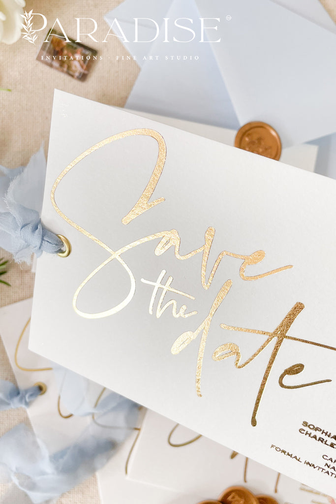 Brynlee Real Gold Foil Save the Date Cards