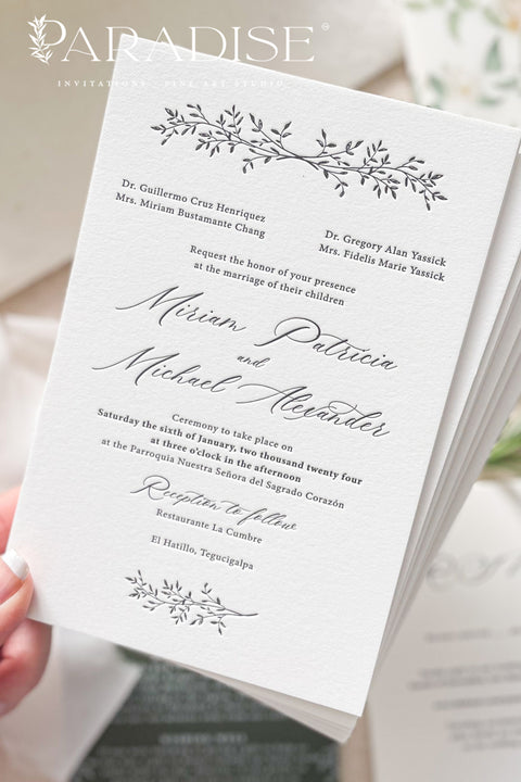 Adalyn Letterpress Wedding Invitations