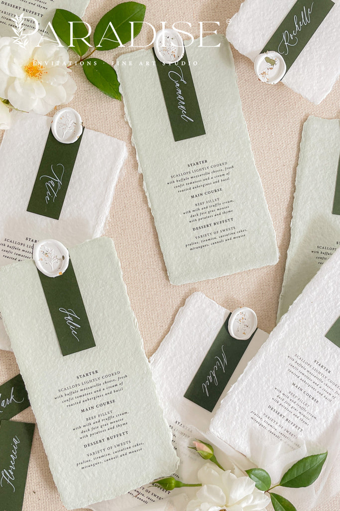 Gia Handmade Paper Wedding Menus