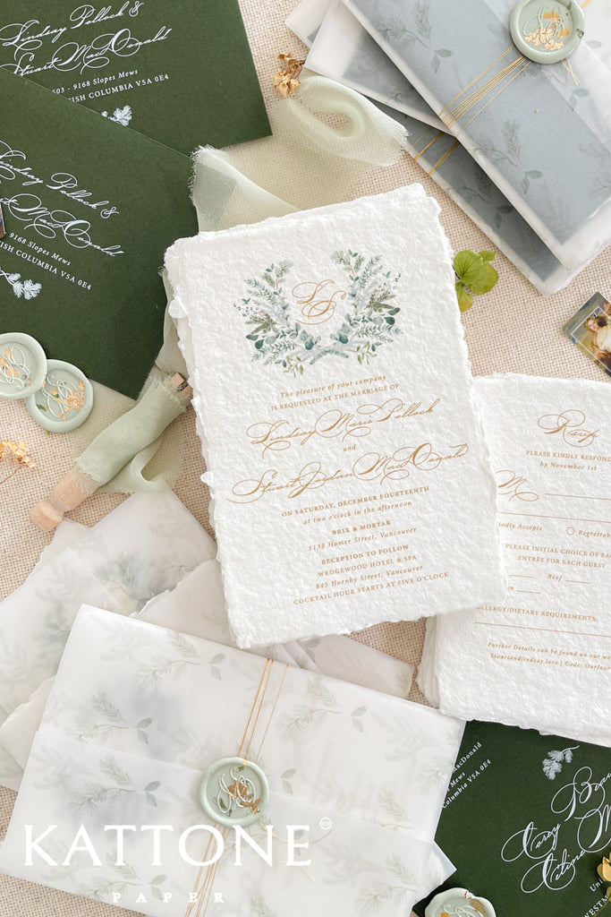 Neroly Handmade Paper Wedding Invitation Sets