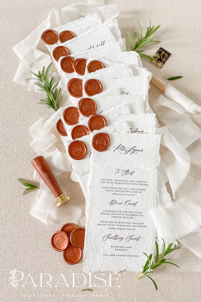 Callie Handmade Paper Wedding Menus