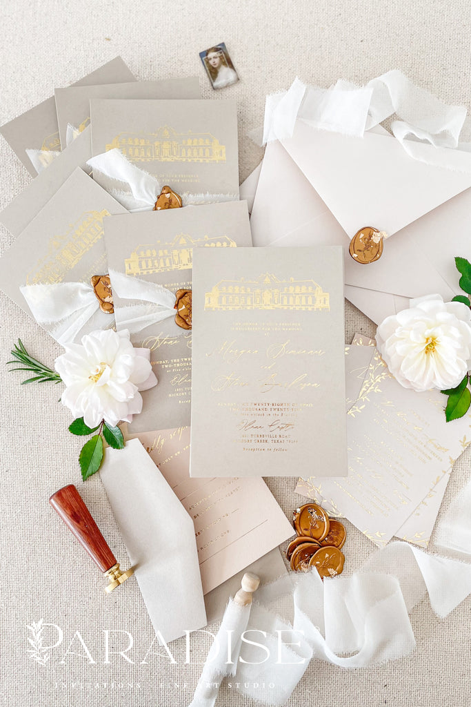 Maria Gold Foil Wedding Invitation Sets