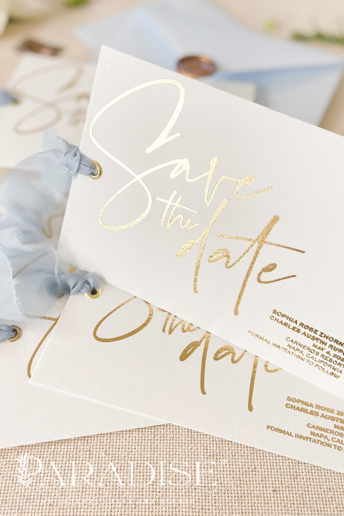 Brynlee Real Gold Foil Save the Date Cards