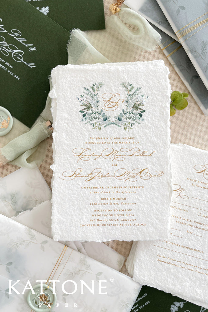 Neroly Handmade Paper Wedding Invitation Sets