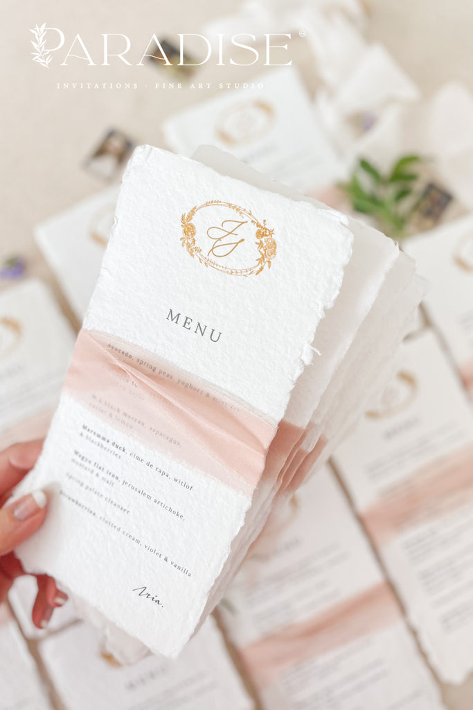 Kylie Handmade Paper Wedding Menus