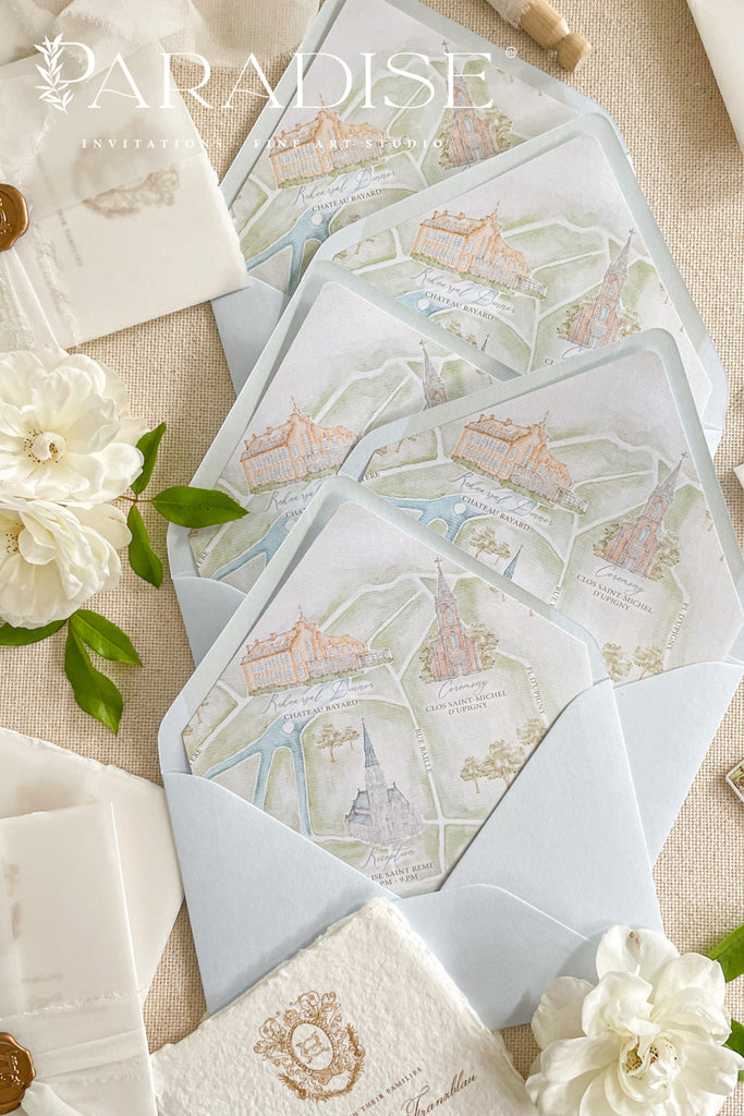 Light Sky Envelopes and Custom Watercolor Map Liners