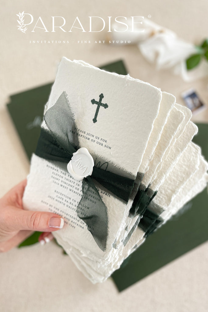 Myra Handmade Paper Christian Invitations