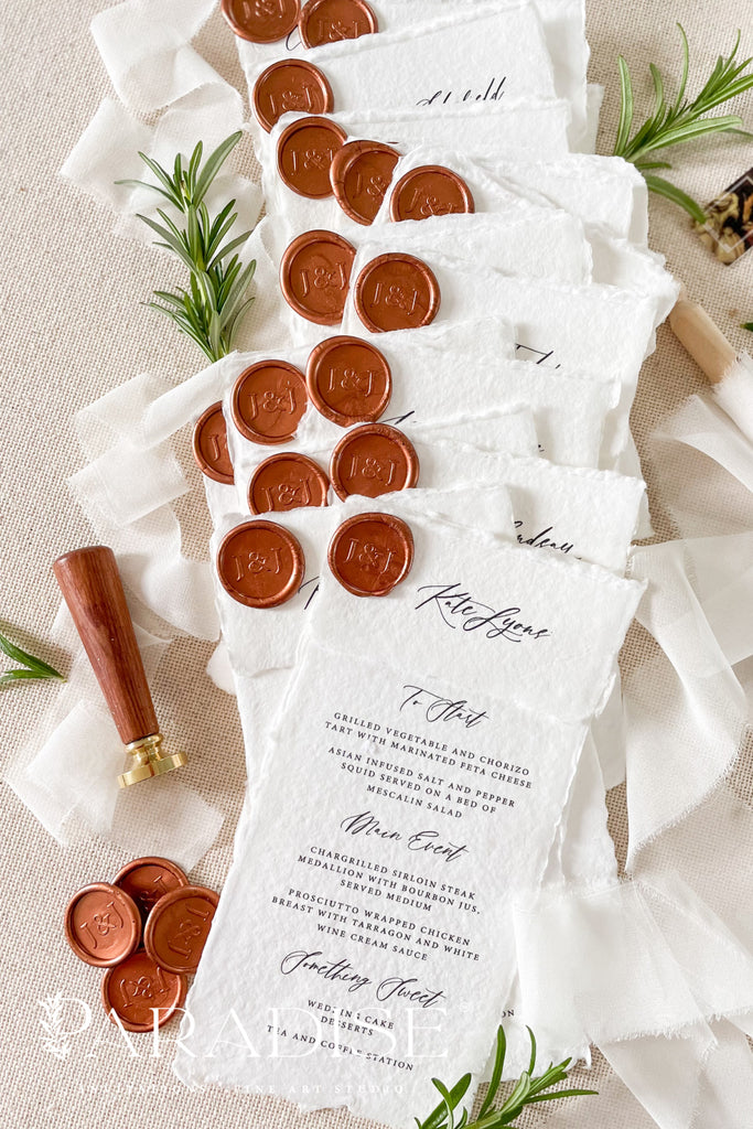 Callie Handmade Paper Wedding Menus