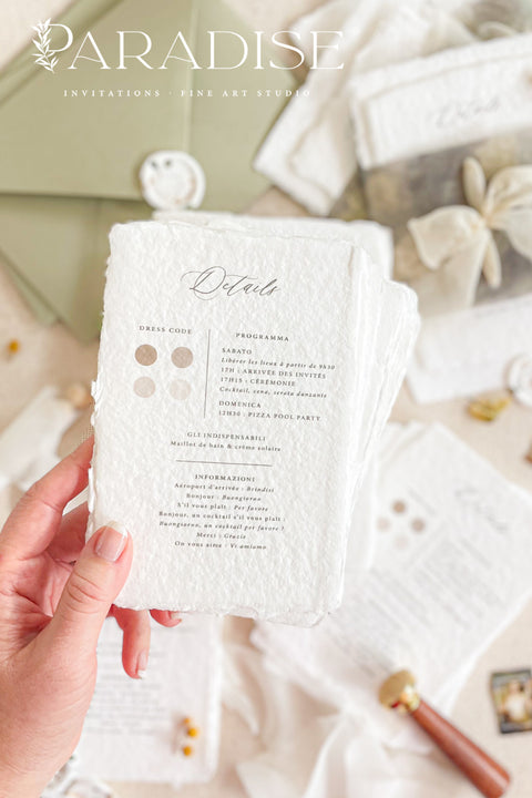 This exquisite wedding invitations suite offers a blend of timeless sophistication and modern elegance. The beautiful modern calligraphy invites are printed on luxurious handmade cotton paper, providing a rich, tactile feel and a fine art finish. This fine art stationery is the perfect choice for couples who appreciate bespoke, handcrafted details and a chic, contemporary aesthetic.

